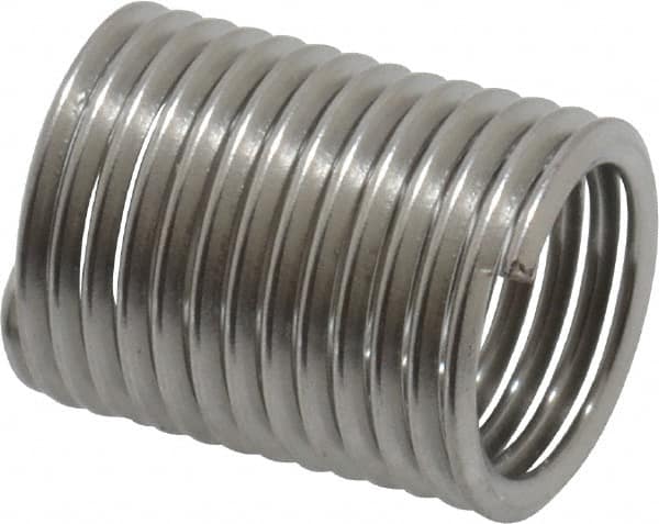 Recoil - M8x1.00 Metric Fine, 16mm OAL, Free Running Helical Insert - 13 Free Coils, Tanged, Stainless Steel, Bright Finish, 2D Insert Length - Makers Industrial Supply