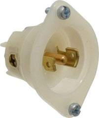 Leviton - 125/250 VAC, 15 Amp, ML-3P NEMA, Ungrounded Inlet - 3 Poles, 3 Wire, Male End, White, Steel - Makers Industrial Supply