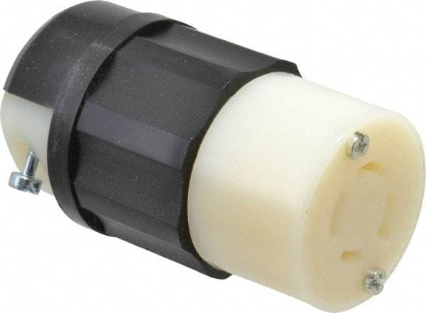 Leviton - 250 VAC, 20 Amp, L15-20R Configuration, Industrial Grade, Self Grounding Connector - 3 Phase, 3 Poles, 0.595 to 0.895 Inch Cord Diameter - Makers Industrial Supply