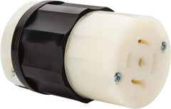 Leviton - 277/480 VAC, 20 Amp, L22-20R Configuration, Industrial Grade, Self Grounding Connector - 3 Phase, 4 Poles, 0.595 to 0.895 Inch Cord Diameter - Makers Industrial Supply