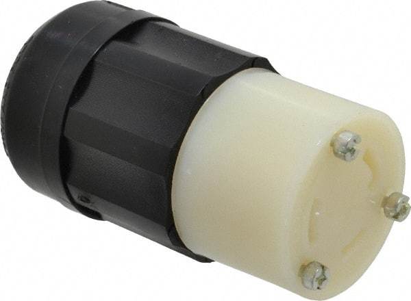 Leviton - 125 VAC, 30 Amp, L5-30R Configuration, Industrial Grade, Self Grounding Connector - 1 Phase, 2 Poles, 0.385 to 0.86 Inch Cord Diameter - Makers Industrial Supply