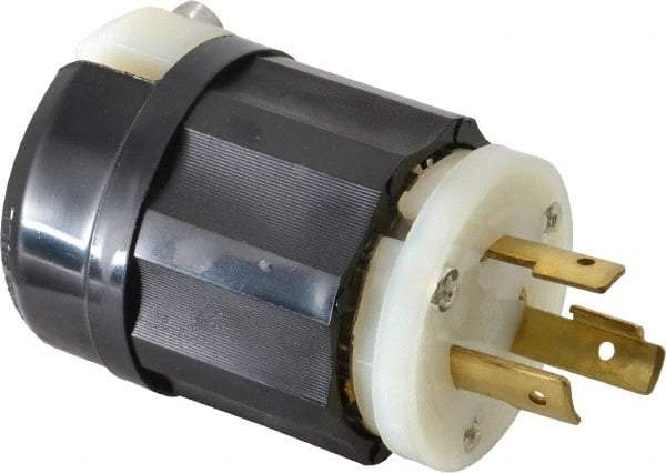 Leviton - 125 VAC, 20 Amp, L5-20P Configuration, Industrial Grade, Self Grounding Connector - 1 Phase, 2 Poles, 0.385 to 0.78 Inch Cord Diameter - Makers Industrial Supply