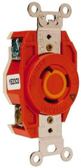 Leviton - 125 VAC, 20 Amp, L5-20R NEMA Configuration, Orange, Industrial Grade, Isolated Ground Single Receptacle - 1 Phase, 2 Poles, 3 Wire, Flush Mount - Makers Industrial Supply