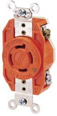 Leviton - 250 VAC, 20 Amp, L6-20R NEMA Configuration, Orange, Industrial Grade, Isolated Ground Single Receptacle - 1 Phase, 2 Poles, 3 Wire, Flush Mount - Makers Industrial Supply