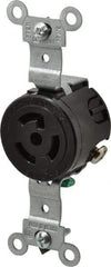 Leviton - 277 VAC, 15 Amp, L7-15R NEMA, Self Grounding Receptacle - 2 Poles, 3 Wire, Female End, Black - Makers Industrial Supply