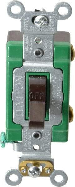 Leviton - 1 Pole, 120 to 277 VAC, 30 Amp, Industrial Grade, Toggle, Wall and Dimmer Light Switch - 1.31 Inch Wide x 4.06 Inch High - Makers Industrial Supply