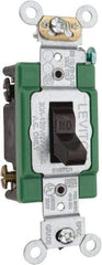 Leviton - 2 Pole, 120 to 277 VAC, 30 Amp, Industrial Grade, Toggle, Wall and Dimmer Light Switch - 1.31 Inch Wide x 4.06 Inch High - Makers Industrial Supply