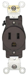 Hubbell Wiring Device-Kellems - 125 VAC, 50 Amp, 5-50R NEMA Configuration, Black, Industrial Grade, Self Grounding Single Receptacle - 1 Phase, 2 Poles, 3 Wire, Flush Mount - Makers Industrial Supply