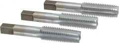 Made in USA - 3/4-10 UNC, 4 Flute, Bottoming, Plug & Taper, Chrome Finish, High Speed Steel Tap Set - Right Hand Cut, 4-1/4" OAL, 2" Thread Length, 2B/3B Class of Fit - Makers Industrial Supply