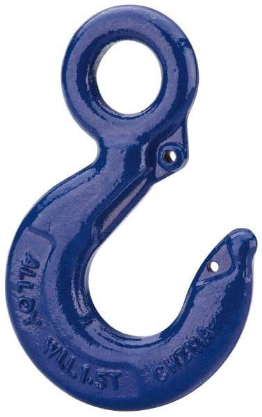 Value Collection - 2,000 Lb Capacity, Alloy Steel Eye Hook - 0.93" Hook Throat, 3.13" Reach, 3/4" Eye ID, 4.37" OAL, Plain Finish - Makers Industrial Supply