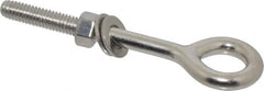 Value Collection - 3/8-16, Electropolished Finish, Stainless Steel Wire Turned Closed Eye Bolt - 2" Thread Length, 21/32" ID x 3/8" OD, 4-1/8" Shank Length - Makers Industrial Supply