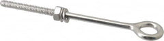 Value Collection - 1/4-20, Electropolished Finish, Stainless Steel Wire Turned Closed Eye Bolt - 2" Thread Length, 15/32" ID x 3/8" OD, 4-13/16" Shank Length - Makers Industrial Supply