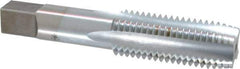 Made in USA - 1-8 UNC 3B 4 Flute Chrome Finish High Speed Steel Straight Flute Standard Hand Tap - Plug, Right Hand Thread, 5-1/8" OAL, 2-1/2" Thread Length, H4 Limit, Oversize - Exact Industrial Supply