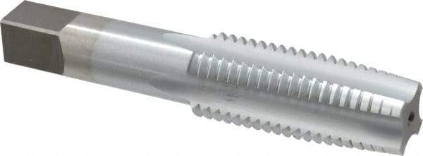 Made in USA - 1-8 UNC 3B 4 Flute Chrome Finish High Speed Steel Straight Flute Standard Hand Tap - Taper, Right Hand Thread, 5-1/8" OAL, 2-1/2" Thread Length, H4 Limit, Oversize - Exact Industrial Supply