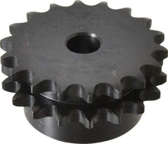 Browning - 18 Teeth, 1/2" Chain Pitch, Chain Size 40-2, Double Plain Bore Sprocket - 5/8" Bore Diam, 2.879" Pitch Diam, 3.14" Outside Diam - Makers Industrial Supply