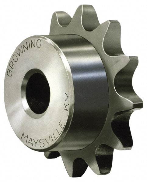 Browning - 14 Teeth, 1/2" Chain Pitch, Chain Size 41, Min Plain Bore Sprocket - 1/2" Bore Diam, 2.247" Pitch Diam, 2.49" Outside Diam - Makers Industrial Supply