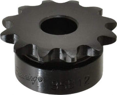 Browning - 12 Teeth, 3/8" Chain Pitch, Chain Size 35, Min Plain Bore Sprocket - 1/2" Bore Diam, 1.449" Pitch Diam, 1.62" Outside Diam - Makers Industrial Supply