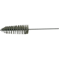 Brush Research Mfg. - 2-1/4" Diam Helical Stainless Steel Tube Brush - Single Spiral, 0.006" Filament Diam, 6-1/2" Brush Length, 14" OAL, 0.245" Diam Galvanized Steel Shank - Makers Industrial Supply