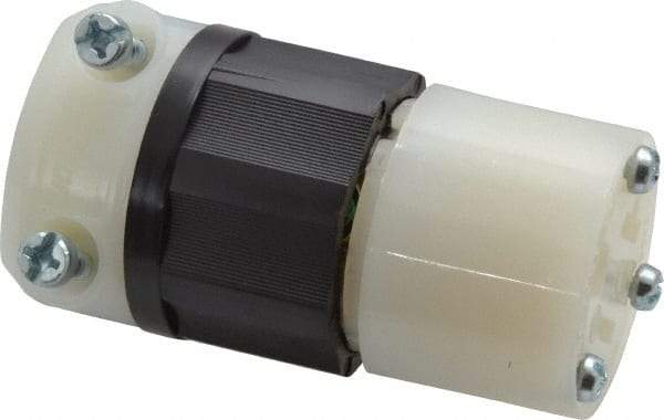 Leviton - 125 VAC, 20 Amp, 5-20R NEMA, Straight, Self Grounding, Industrial Grade Connector - 2 Pole, 3 Wire, 1 Phase, Nylon, Black, White - Makers Industrial Supply