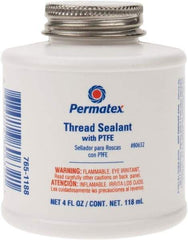 Permatex - 4 oz Brush Top Can White Thread Sealant - PTFE Based, 300°F Max Working Temp, For Use with Fittings - Makers Industrial Supply