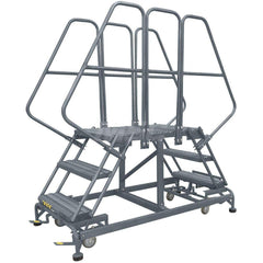 Rolling Platform: 40″ Platform, 800 lb Capacity, 4 Step, 33″ Base Grip Strut Tread