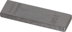 Mitutoyo - 0.106" Rectangular Steel Gage Block - Accuracy Grade AS-1, Includes Certificate of Inspection - Makers Industrial Supply