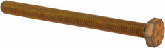 Made in USA - 1/4-28 UNF, 3" Length Under Head Hex Head Cap Screw - Fully Threaded, Grade 8 Alloy Steel, Zinc Yellow Dichromate Finish, 7/16" Hex - Makers Industrial Supply