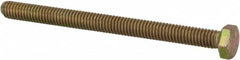 Made in USA - 5/16-18 UNC, 4" Length Under Head Hex Head Cap Screw - Fully Threaded, Grade 8 Alloy Steel, Zinc Yellow Dichromate Finish, 1/2" Hex - Makers Industrial Supply