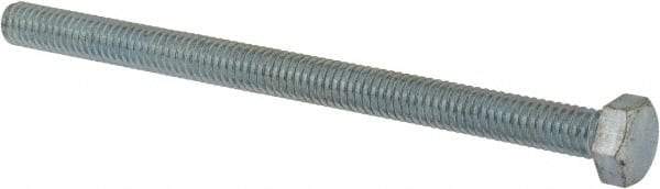 Made in North America - 5/16-18 UNC, 4-1/2" Length Under Head Hex Head Cap Screw - Fully Threaded, Grade 8 Alloy Steel, Zinc Yellow Dichromate Finish, 1/2" Hex - Makers Industrial Supply