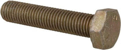 Made in USA - 5/16-24 UNF, 1-1/2" Length Under Head Hex Head Cap Screw - Fully Threaded, Grade 8 Alloy Steel, Zinc Yellow Dichromate Finish, 1/2" Hex - Makers Industrial Supply