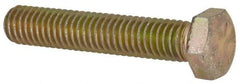 Made in USA - 3/8-16 UNC, 2" Length Under Head Hex Head Cap Screw - Fully Threaded, Grade 8 Alloy Steel, Zinc Yellow Dichromate Finish, 9/16" Hex - Makers Industrial Supply