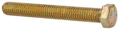 Made in USA - 3/8-16 UNC, 3" Length Under Head Hex Head Cap Screw - Fully Threaded, Grade 8 Alloy Steel, Zinc Yellow Dichromate Finish, 9/16" Hex - Makers Industrial Supply