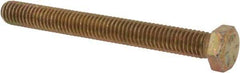 Made in USA - 3/8-16 UNC, 3-1/2" Length Under Head Hex Head Cap Screw - Fully Threaded, Grade 8 Alloy Steel, Zinc Yellow Dichromate Finish, 9/16" Hex - Makers Industrial Supply