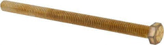 Made in North America - 3/8-16 UNC, 5-1/2" Length Under Head Hex Head Cap Screw - Fully Threaded, Grade 8 Alloy Steel, Zinc Yellow Dichromate Finish, 9/16" Hex - Makers Industrial Supply