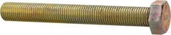 Made in USA - 3/8-24 UNF, 3" Length Under Head Hex Head Cap Screw - Fully Threaded, Grade 8 Alloy Steel, Zinc Yellow Dichromate Finish, 9/16" Hex - Makers Industrial Supply