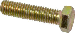 Made in USA - 1/2-13 UNC, 2" Length Under Head Hex Head Cap Screw - Fully Threaded, Grade 8 Alloy Steel, Zinc Yellow Dichromate Finish, 3/4" Hex - Makers Industrial Supply