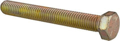 Made in USA - 1/2-13 UNC, 4" Length Under Head Hex Head Cap Screw - Fully Threaded, Grade 8 Alloy Steel, Zinc Yellow Dichromate Finish, 3/4" Hex - Makers Industrial Supply