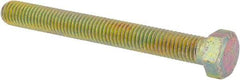 Made in North America - 1/2-13 UNC, 4-1/2" Length Under Head Hex Head Cap Screw - Fully Threaded, Grade 8 Alloy Steel, Zinc Yellow Dichromate Finish, 3/4" Hex - Makers Industrial Supply