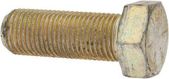 Made in North America - 1/2-20 UNF, 1-3/8" Length Under Head Hex Head Cap Screw - Partially Threaded, Grade 8 Alloy Steel, Zinc Yellow Dichromate Finish, 3/4" Hex - Makers Industrial Supply