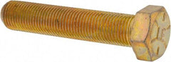 Made in USA - 1/2-20 UNF, 2-1/2" Length Under Head Hex Head Cap Screw - Fully Threaded, Grade 8 Alloy Steel, Zinc Yellow Dichromate Finish, 3/4" Hex - Makers Industrial Supply