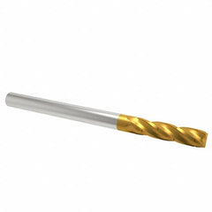 Hertel - 3/16" Diam, 5/8" LOC, 4 Flute Solid Carbide Roughing Square End Mill - TiN Finish, 2" OAL, 3/16" Shank Diam, Single End, Centercutting - Makers Industrial Supply