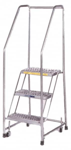 Ballymore - 103" 7 Step Ladder - 300 Lb Capacity, 70" Platform Height, 24" Base Width x 56" Depth, Heavy-Duty Serrated Grating - Makers Industrial Supply