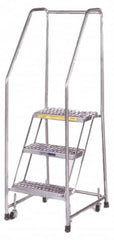 Ballymore - 103" 7 Step Ladder - 300 Lb Capacity, 70" Platform Height, 24" Base Width x 56" Depth, Heavy-Duty Serrated Grating - Makers Industrial Supply