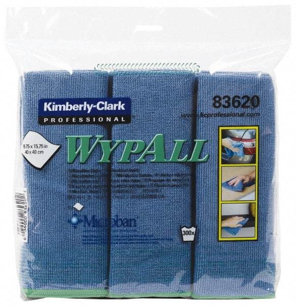 WypAll - Reusable Microfiber Wipes - Packet, 15-3/4" x 15-3/4" Sheet Size, Blue - Makers Industrial Supply