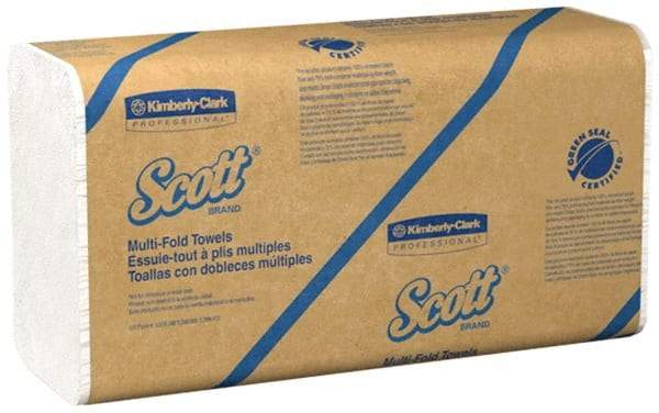 Scott - 1 Ply White Multi-Fold Paper Towels - 9-1/4" Wide - Makers Industrial Supply