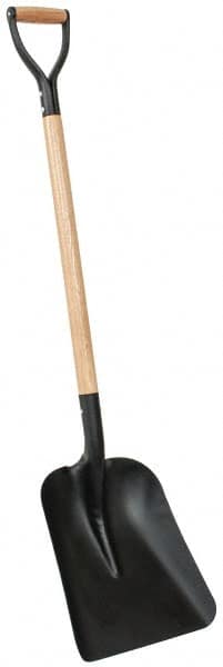 PRO-SOURCE - 13" High x 11" Wide Square Steel Shovel - 34" Long Wood D-Grip Handle - Makers Industrial Supply