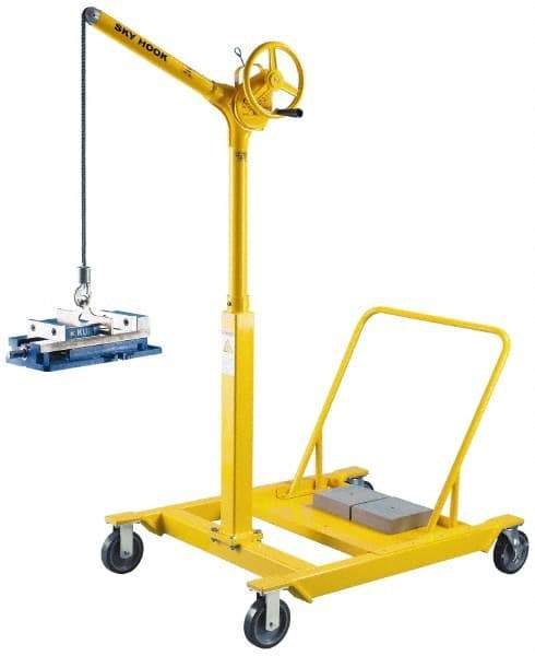 Sky Hook - 500 Lb Load Capacity, Steel Sky Hook Crane - Reverse Cherry Picker Mobil Base - Makers Industrial Supply