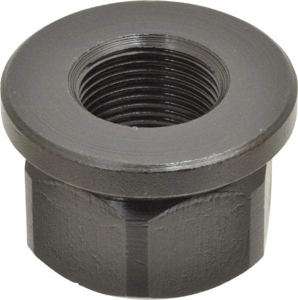 Gibraltar - 1-14, 2" Flange Diam, 1-1/4" High, 1-5/8" Across Flats, Flange Nut - Grade 12L14 Steel, Black Oxide Finish, 1/4" Flange Height, TCMAI - Makers Industrial Supply