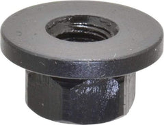 Gibraltar - M6x1.00, 16mm Flange Diam, 8mm High, 10mm Across Flats, Flange Nut - Grade 12L14 Steel, Black Oxide Finish, 2" Flange Height, TCMAI - Makers Industrial Supply