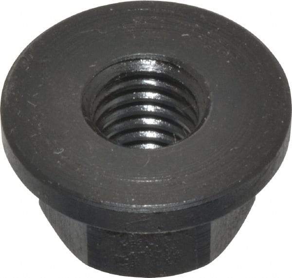 Gibraltar - M8x1.25, 19mm Flange Diam, 10mm High, 13mm Across Flats, Flange Nut - Grade 12L14 Steel, Black Oxide Finish, 2.5" Flange Height, TCMAI - Makers Industrial Supply